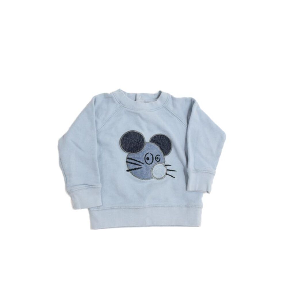 Stella McCartney Kids Boys Cotton Graphic Long Sleeve Top Blue Size 24M